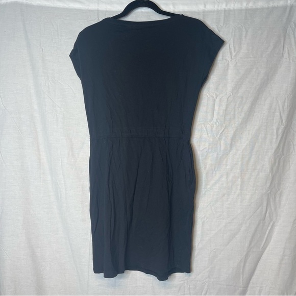 🎀 Vero Moda Black T Shirt Dress With Drawstring Waist SIZE S SMALL - Picture 3 of 3